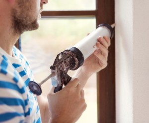 Caulking a window