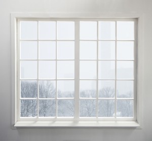 Winter scene outside window