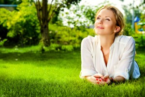 Woman in grass