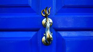 brass accent door knocker