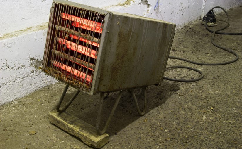 old rusty space heater