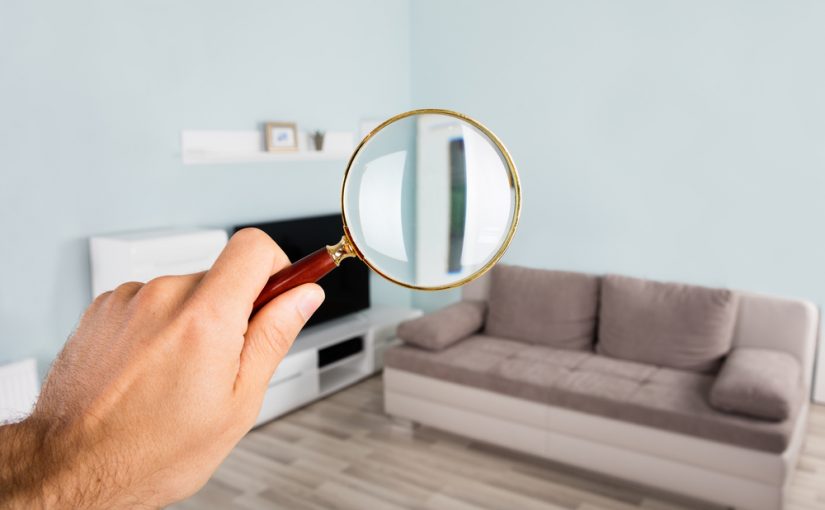magnifying glass in living room of house